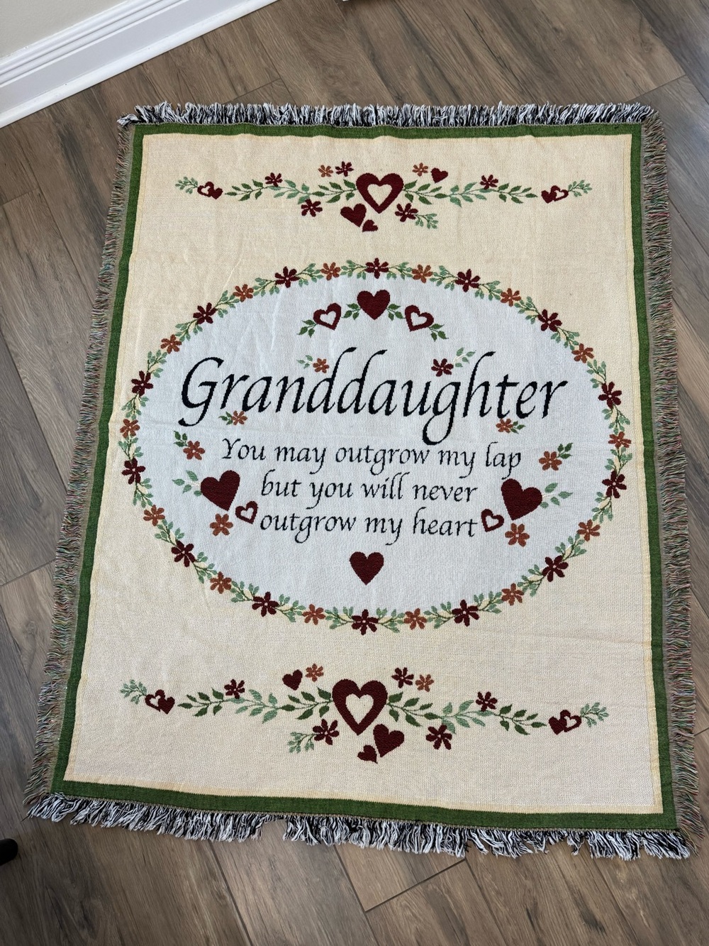 Granddaughter Heart Woven Throw Blanket by Collections